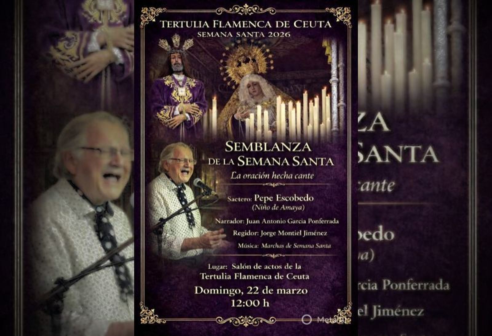 Cartel de promoción de la semblanza de la Semana Santa en la Tertulia.