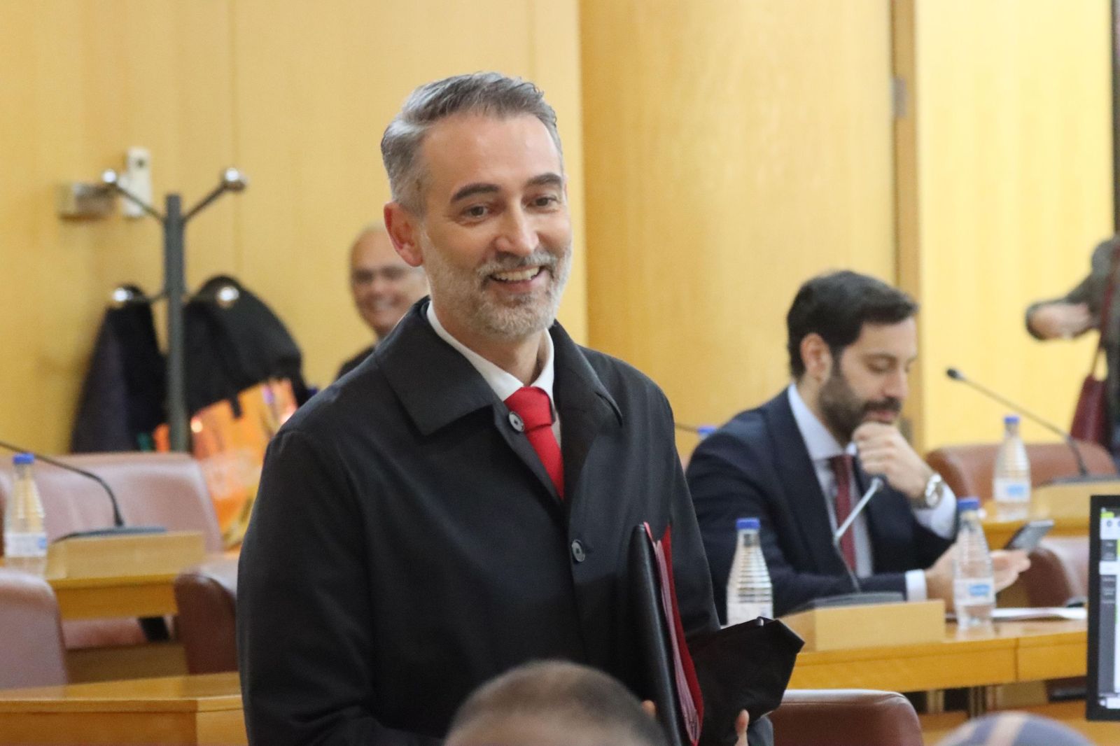 El portavoz del PSOE en la Asamblea, Sebastián Guerrero, en el Salón de Plenos