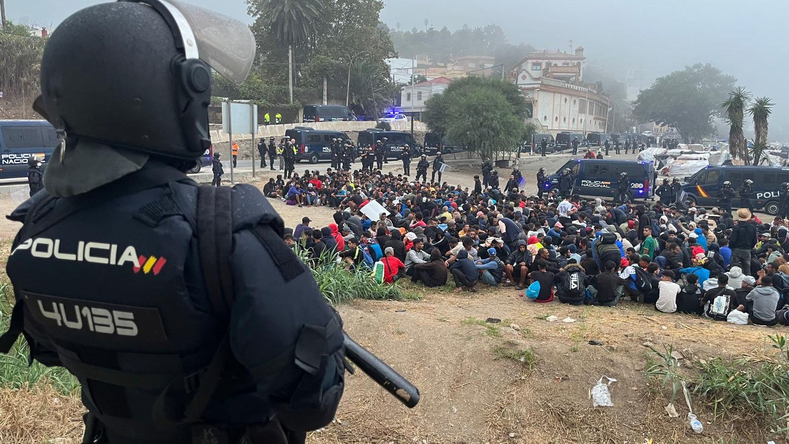Despliegue policial para el desalojo parcial del Trampolín
