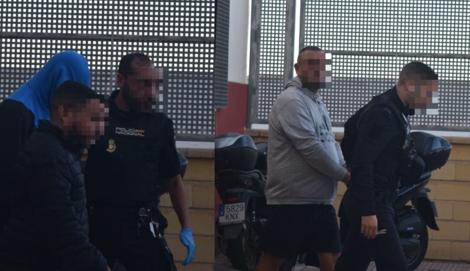 Varios de los detenidos en la 'Operación Roble' en su traslado hasta los Juzgados de Ceuta
