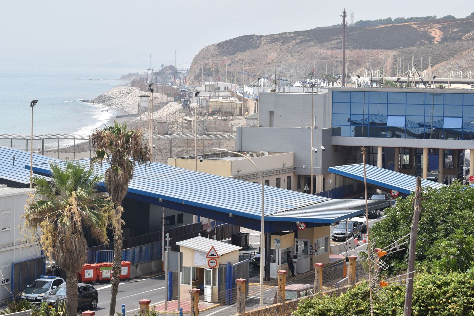 Vista del paso fronterizo