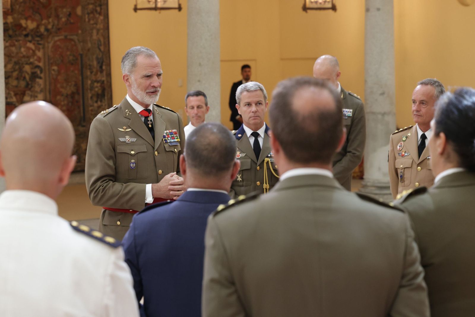 Recepción del Rey Felipe VI a un grupo de coroneles, entre ellos el jefe de Regulares, Luis Gonzaga