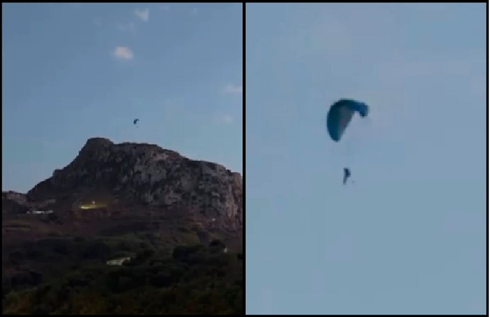 Imagen del migrante que este sábado intentó entrar en Ceuta de manera ilegal en parapente por Benzú