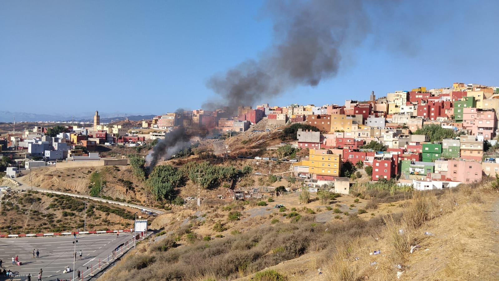 Vista del incendio
