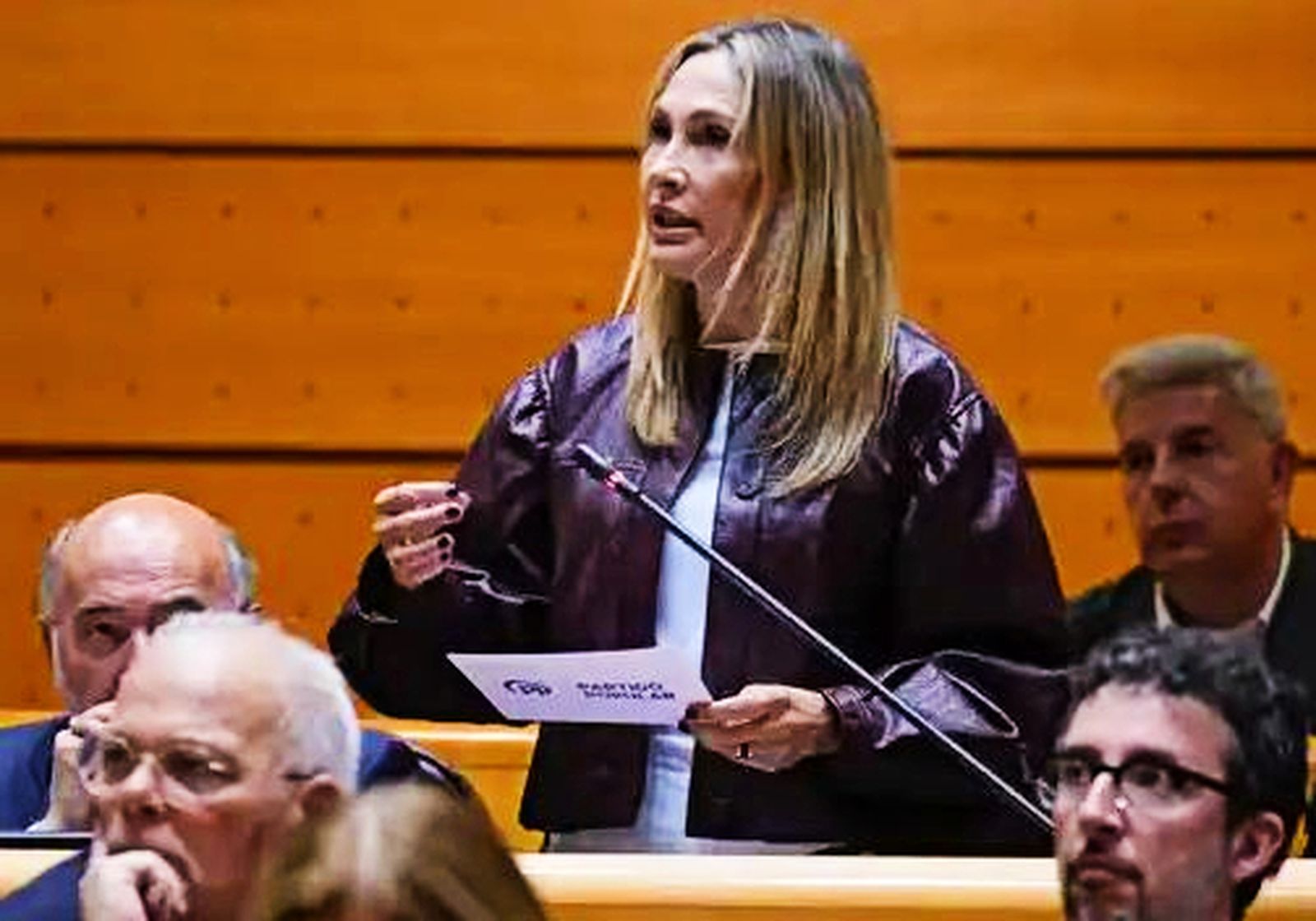 La senadora, durante su intervención