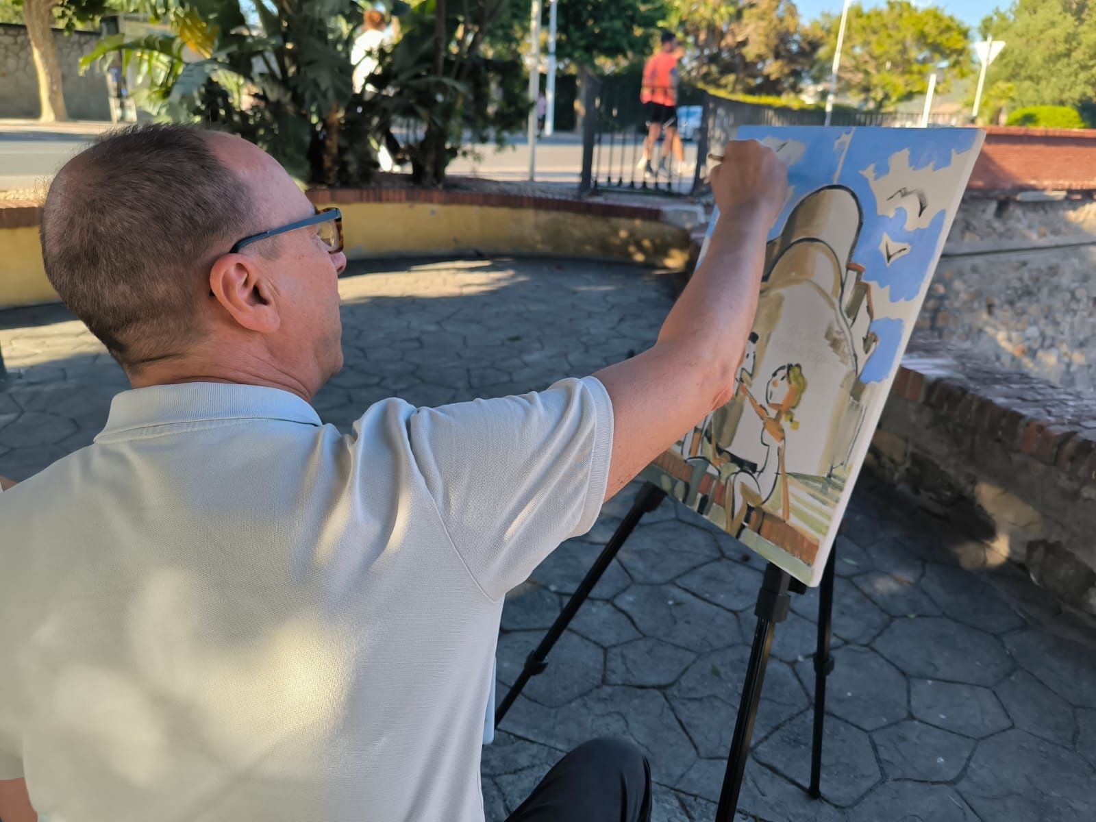 Esteban Guijarro pinta en las calles de Ceuta