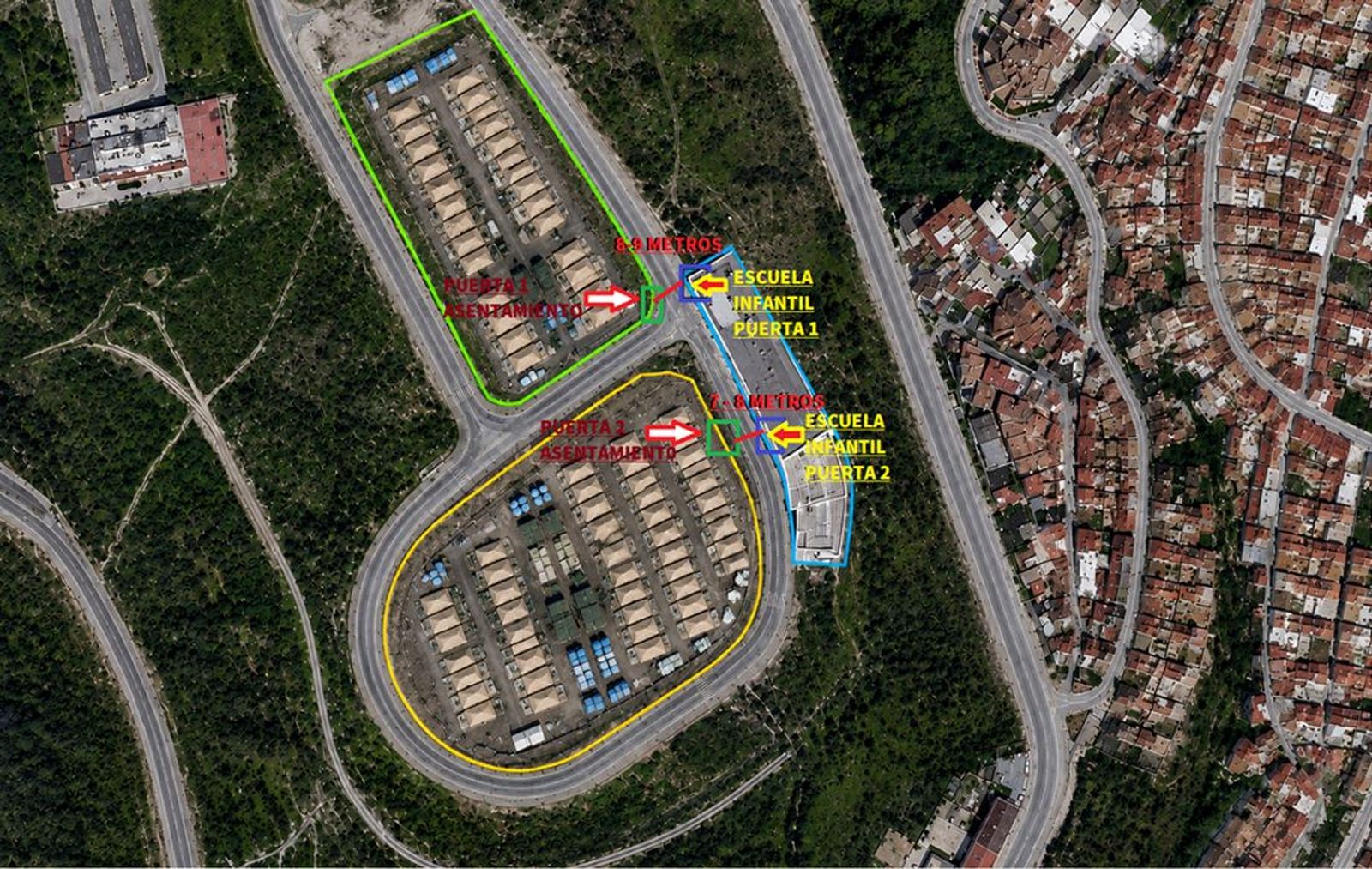 Plano de la Escuela Infantil y los asentamientos