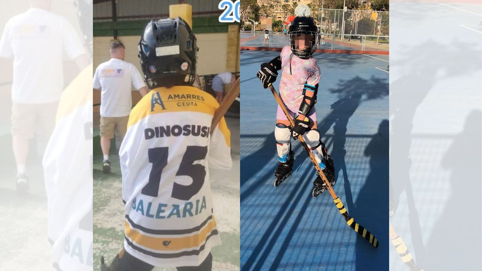 Imágenes de la menor afectada por el robo con la equipación de hockey hurtada