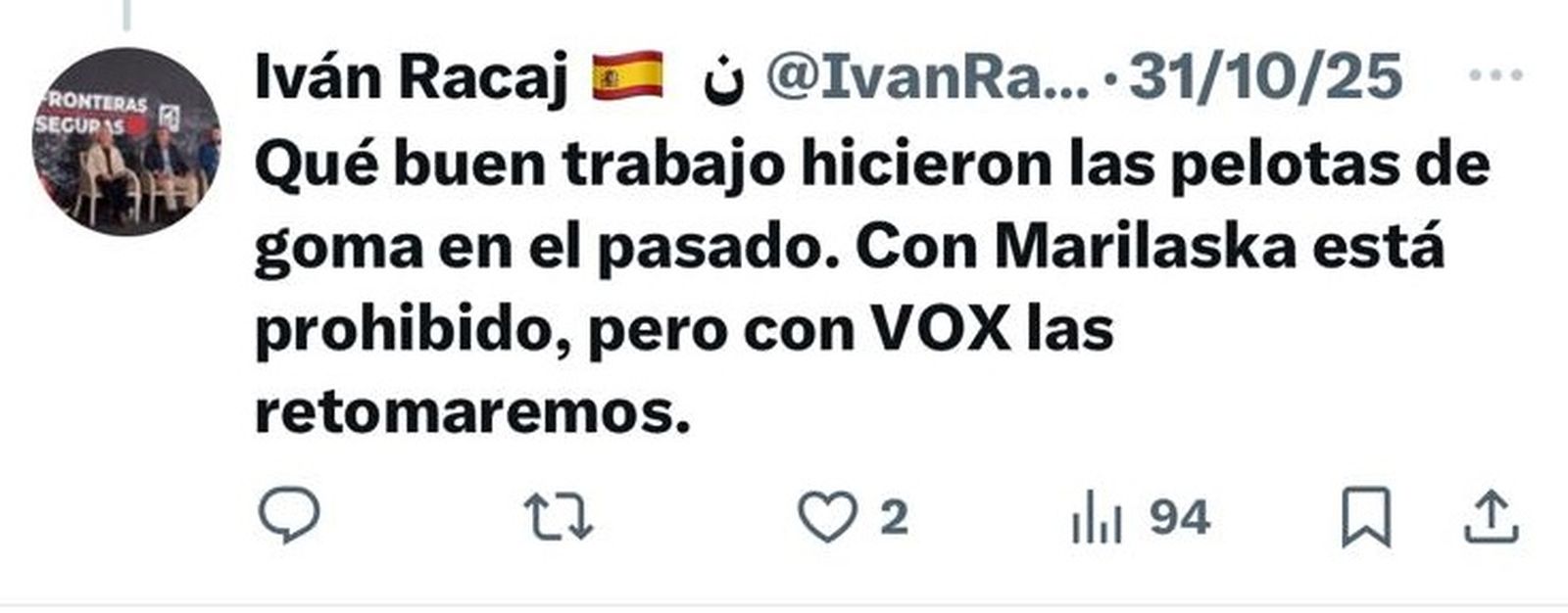 Captura de uno de los tuits recientes