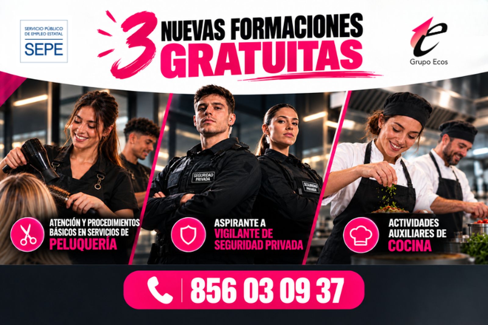Grupo Ecos amplía su oferta de formación gratuita vinculada al SEPE con tres nuevos cursos