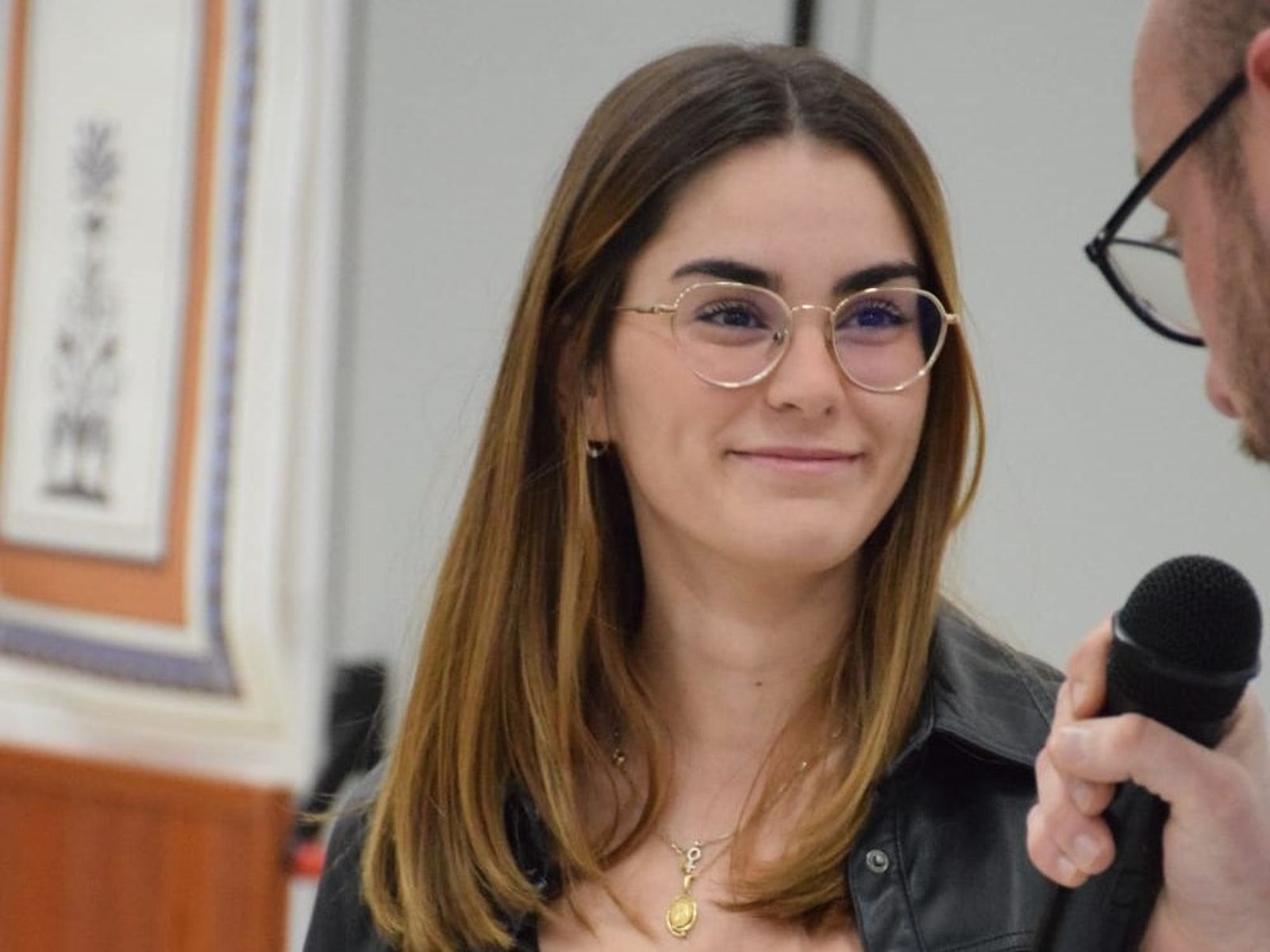 Carla Galeote mientras fue presentada en el IES Abyla.