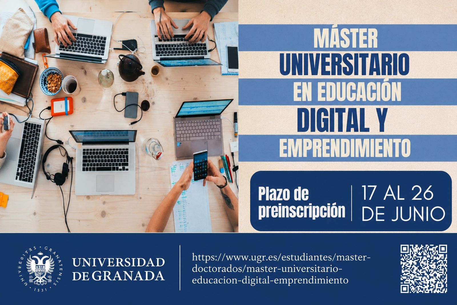 Cartel anunciador de los plazos de preinscripción