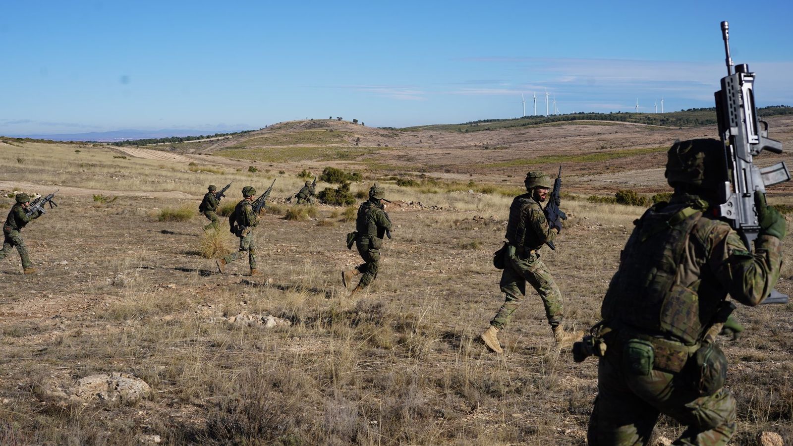 Militares del GREG54 durante un ejercicio en el CENAD de Chinchilla