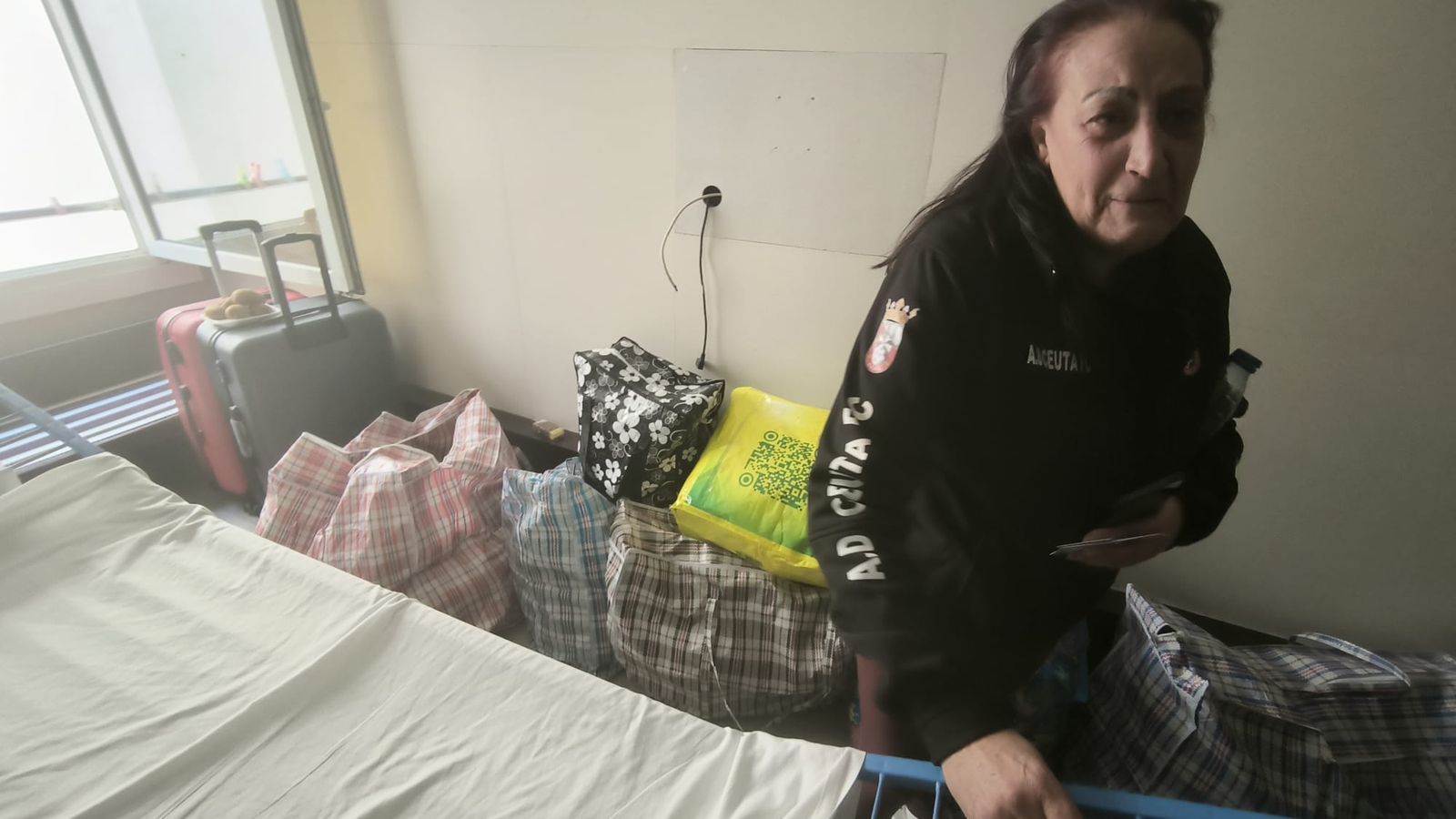 Mercedes la mañana de este jueves en su habitación del Puerta de África