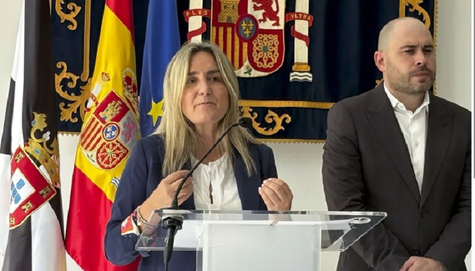 La ministra de Educación, Milagros Tolón, comparece en la Delegación del Gobierno de Ceuta