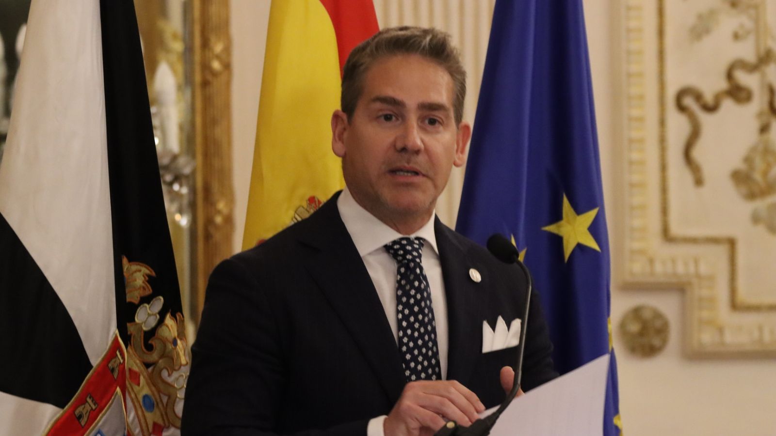 El presidente de la Cámara de Comercio de Ceuta, Karim Bulaix, durante su intervención
