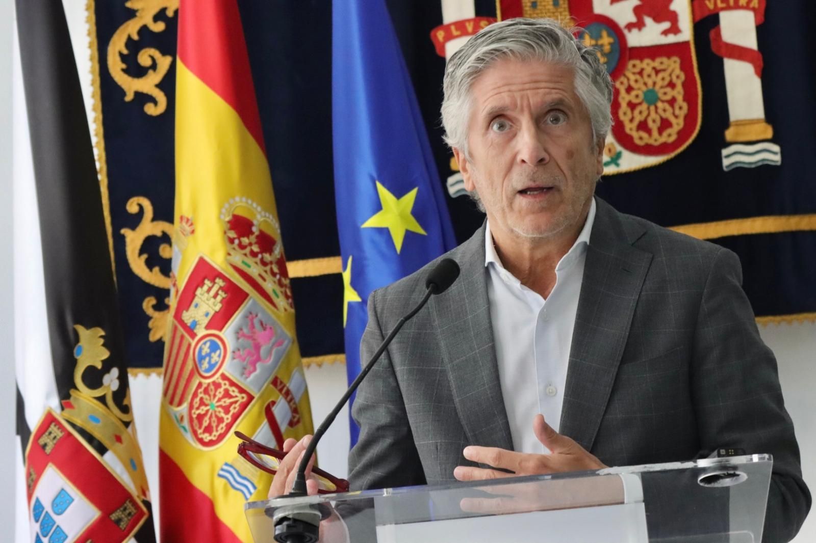 El ministro del Interior, Fernando Grande-Marlaska, comparece en la Delegación del Gobierno en Ceuta