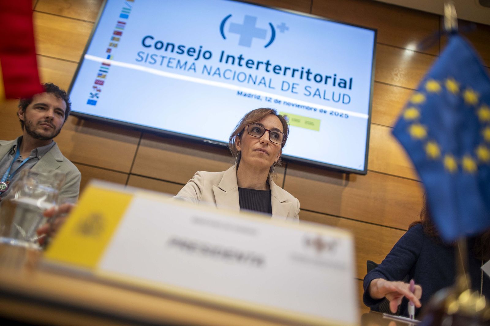 La ministra de Sanidad, Mónica García, tras el último Consejo Interterritorial de Salud