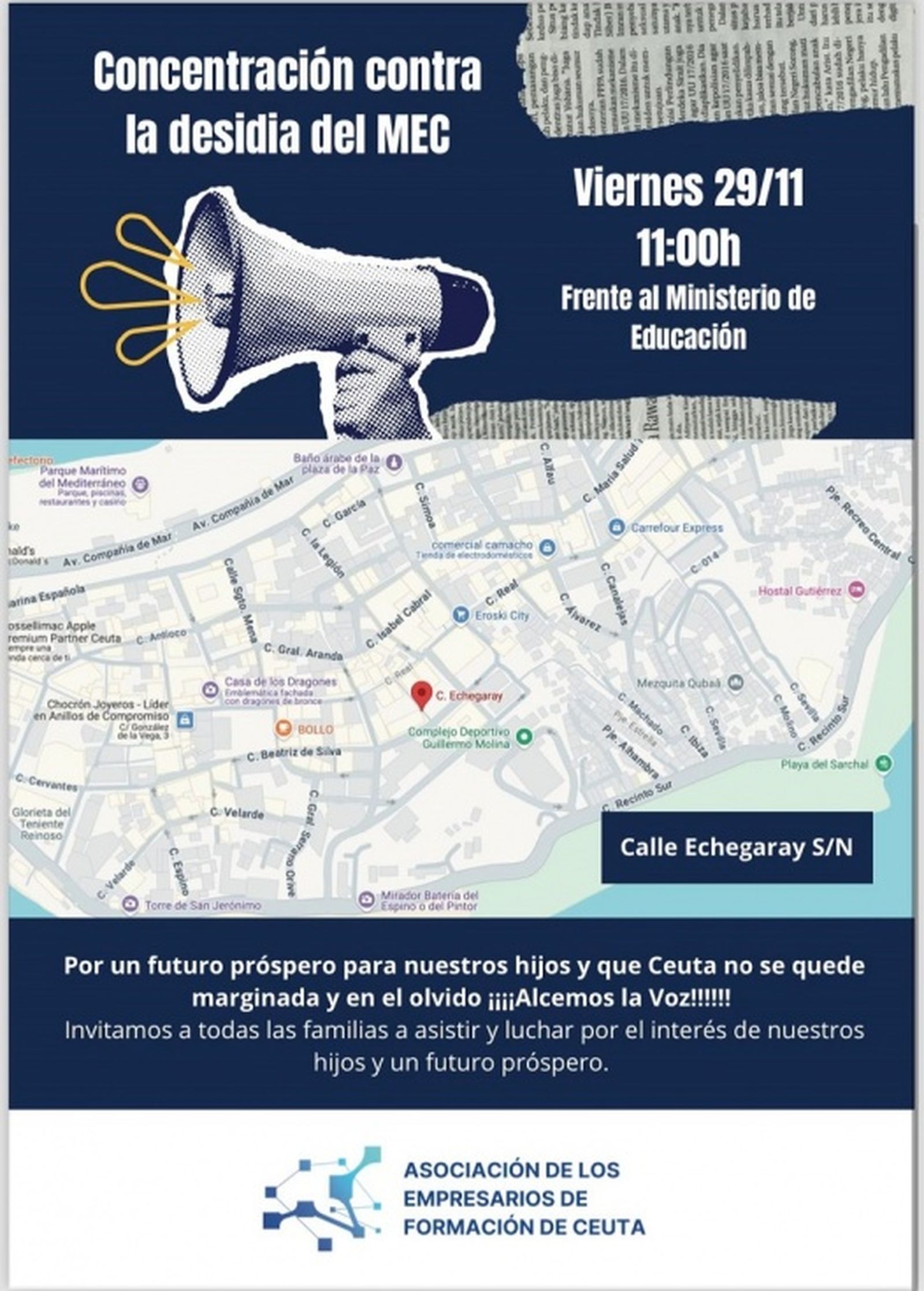 Cartel de la concentración. / FOTO CEDIDA