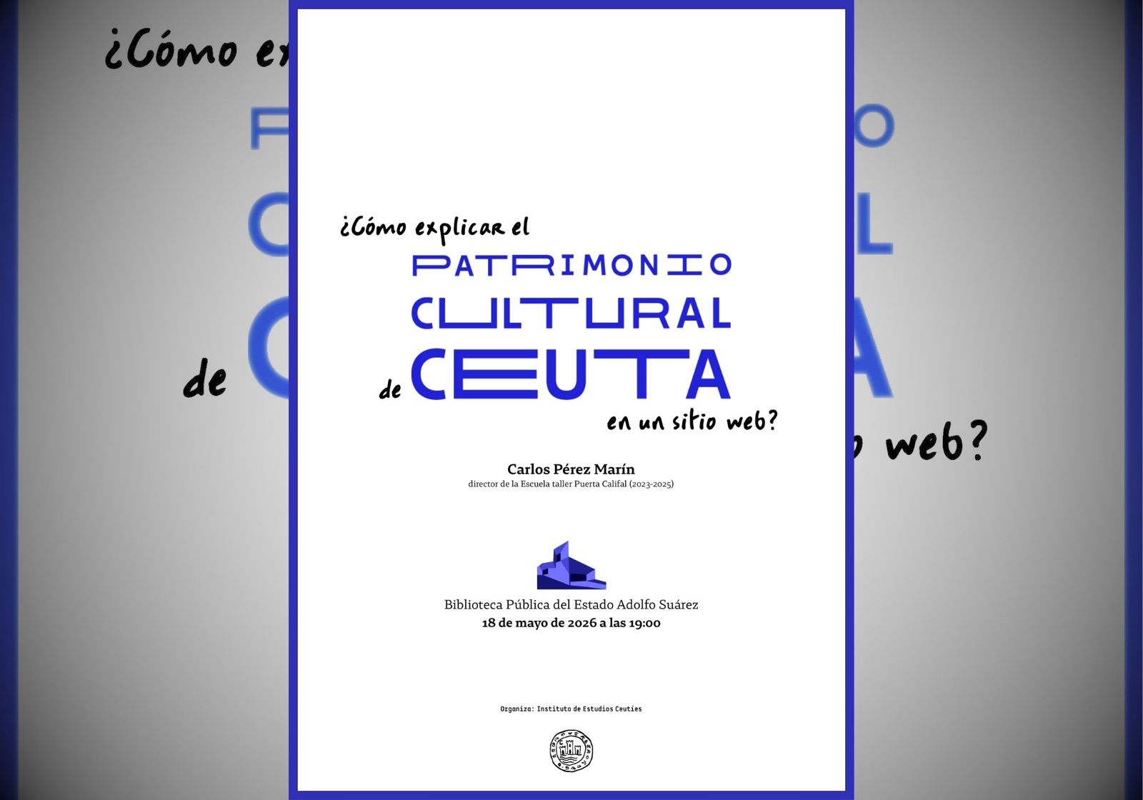 Cartel que anuncia la conferencia en la Biblioteca.