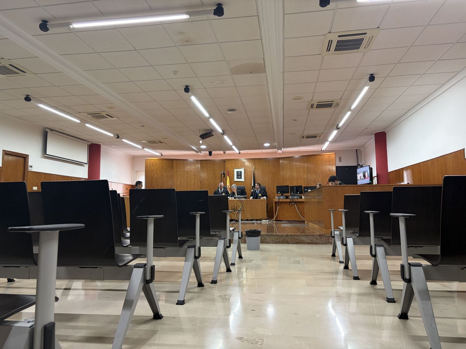 Sala de vistas de la Audiencia este miércoles.