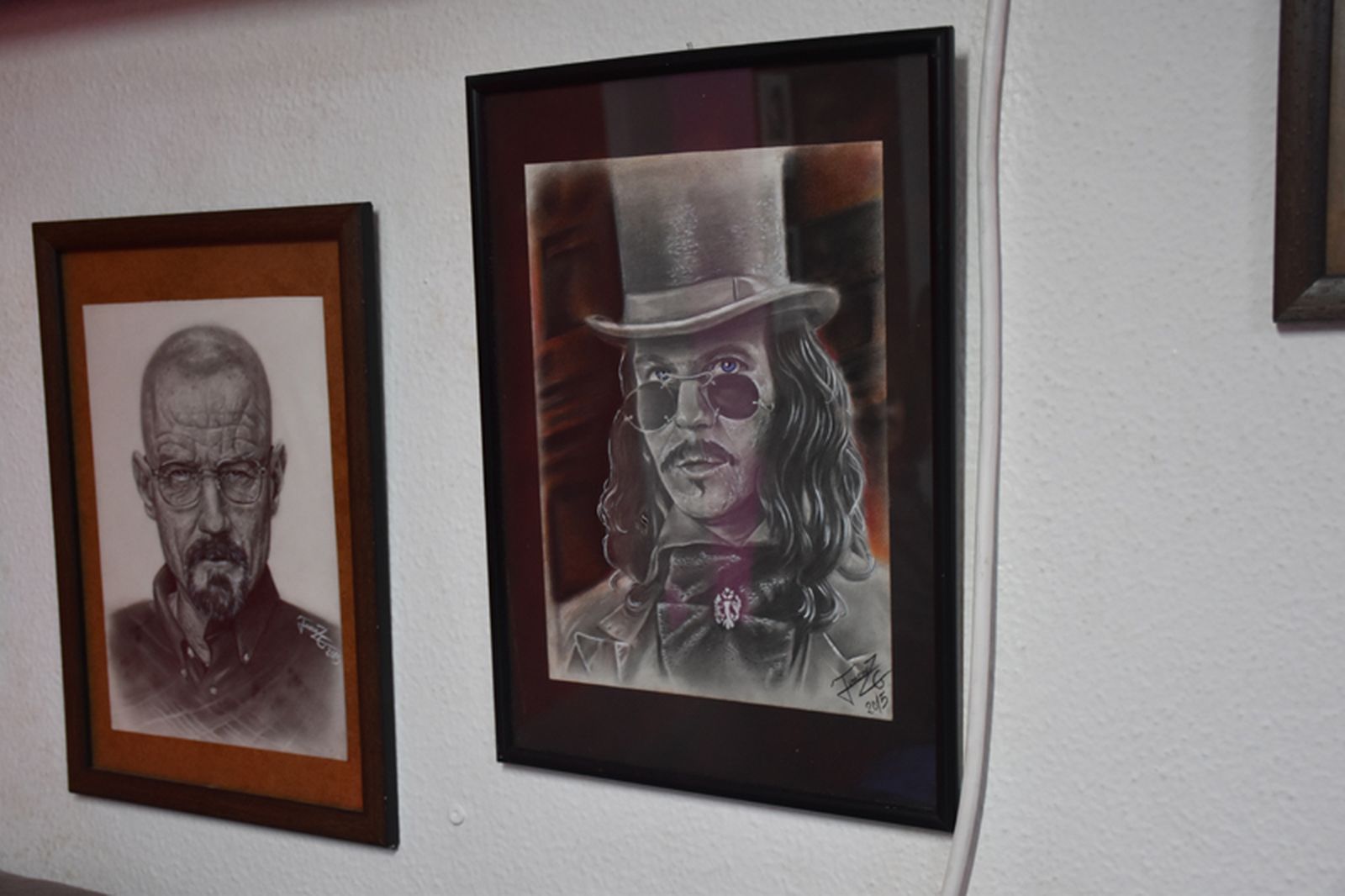 Dibujos realizados por el hijo de Carlos Lorda. / FOTO G.S.