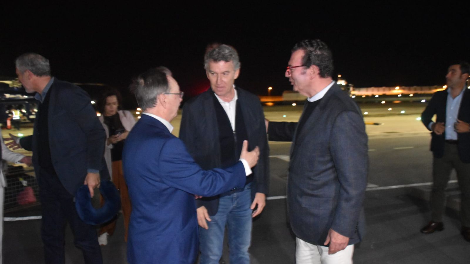 Núñez Feijóo llegó a Ceuta pasadas las diez de la noche de este viernes