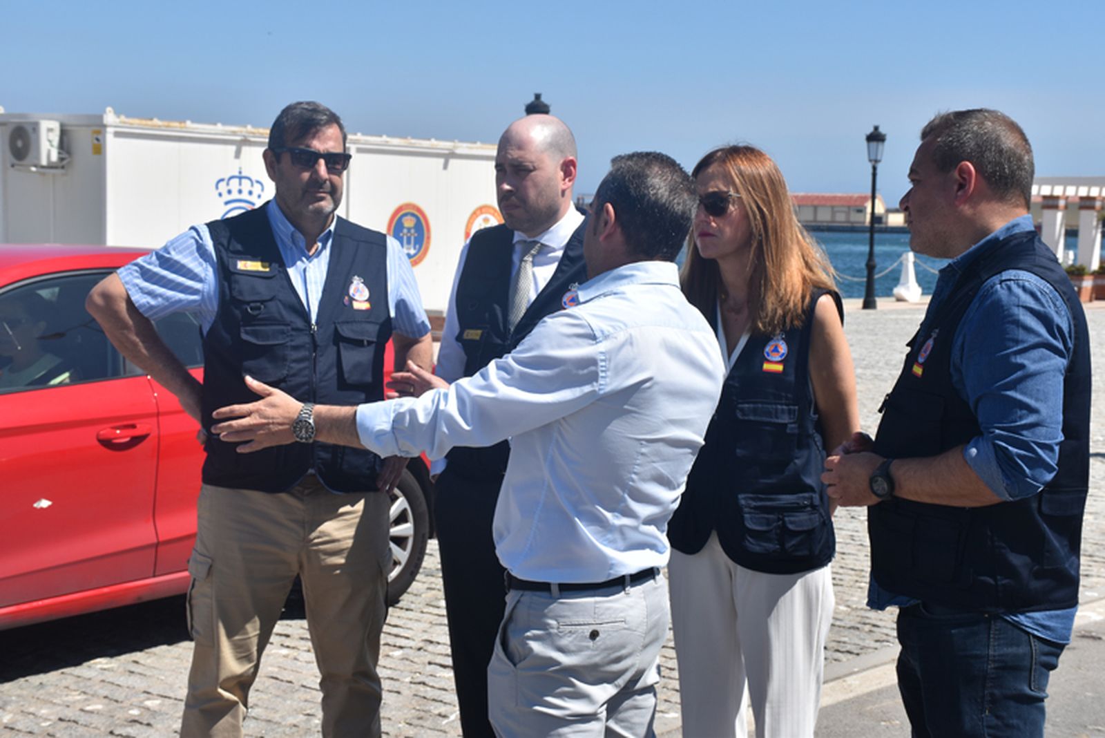 La OPE ensaya una zona de emergencia en el Muelle España