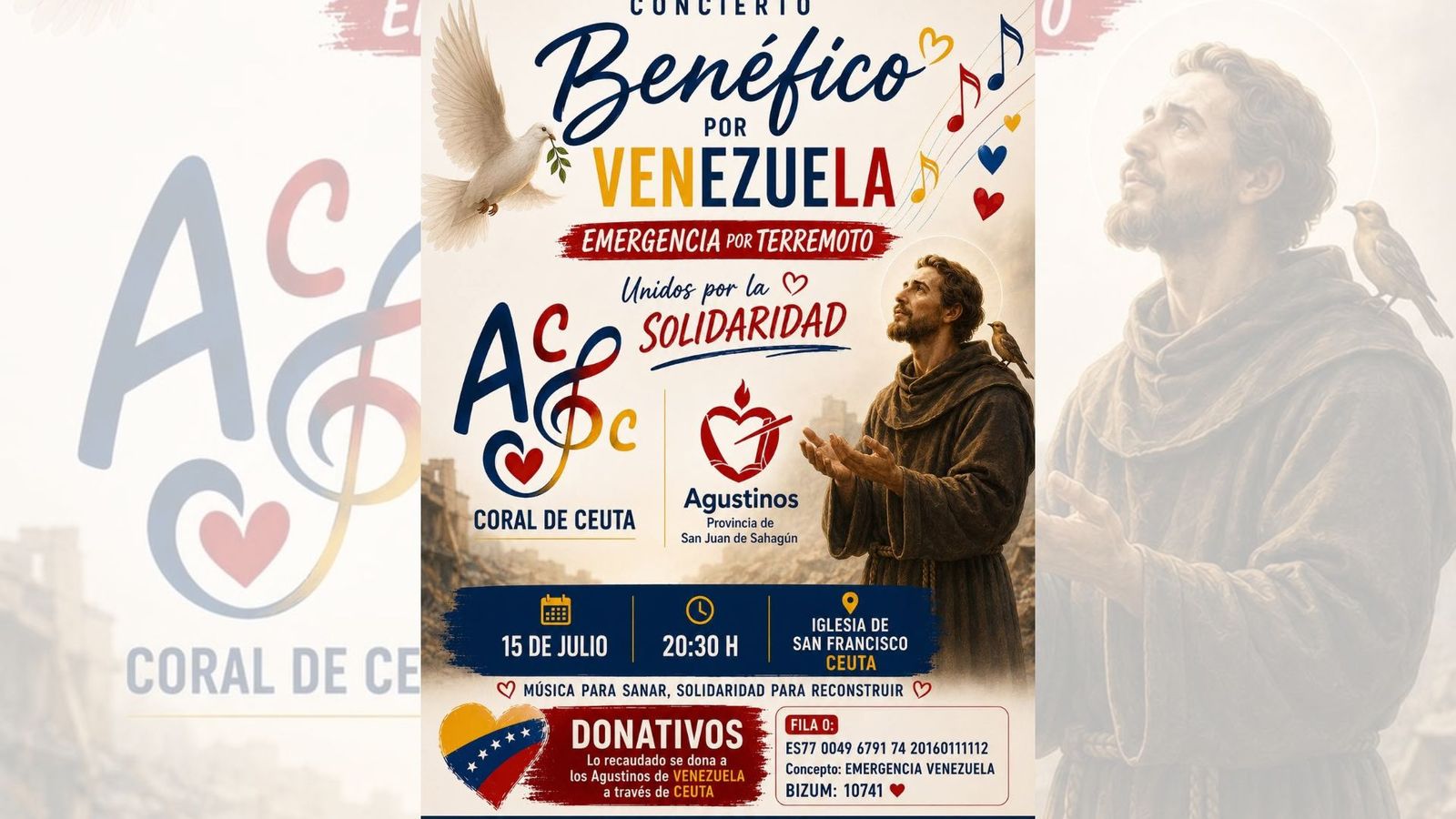 Cartel promocional del concierto de la coral 'Andrés del Río'