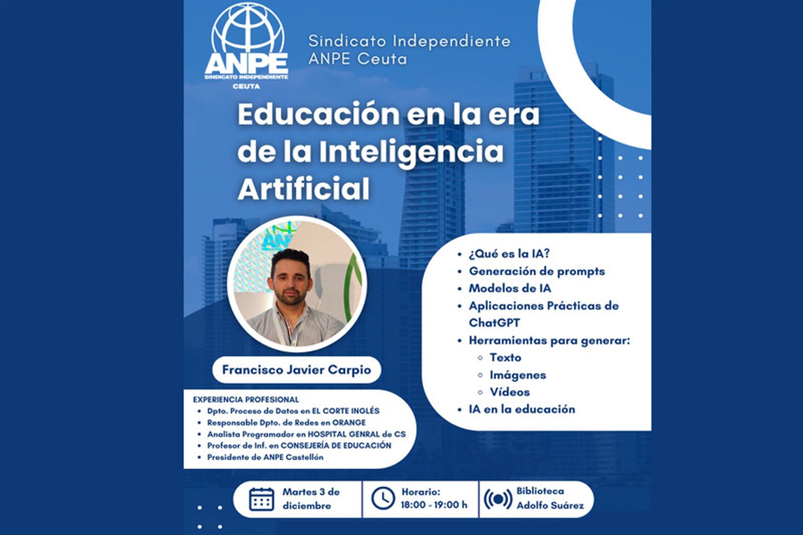 Cartel anunciador de la conferencia/ REPRODUCCIÓN