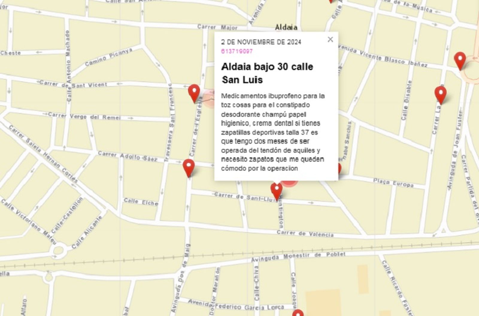 Descripción de ayuda de una de las chinchetas y dónde se ubica |  FOTO WEB AYUDA TERRETA