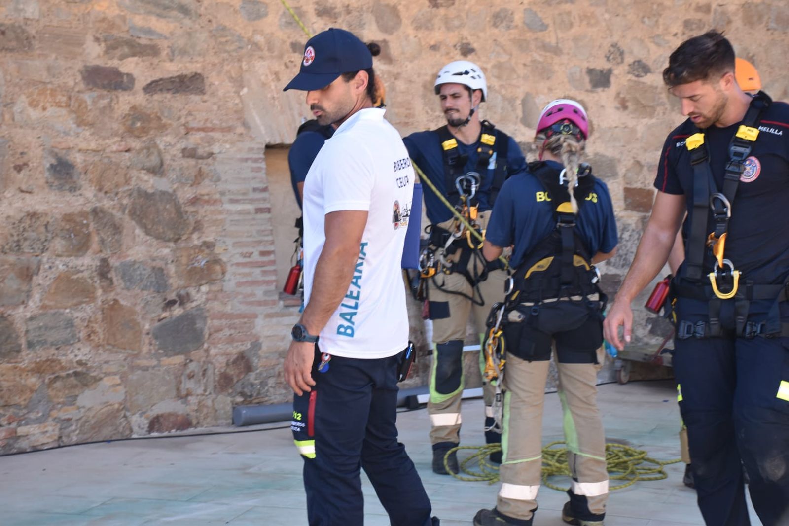 Bomberos de toda España protagonizan en Ceuta una jornada técnica y de formación práctica en rescates