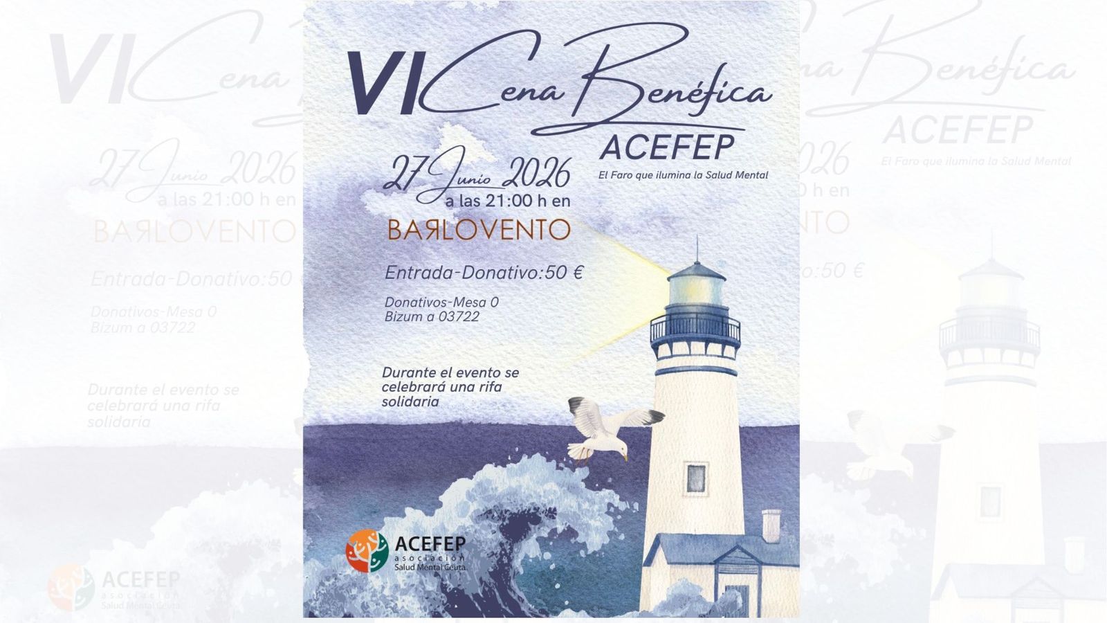 Cartel de la VI Cena Benéfica de ACEFEP