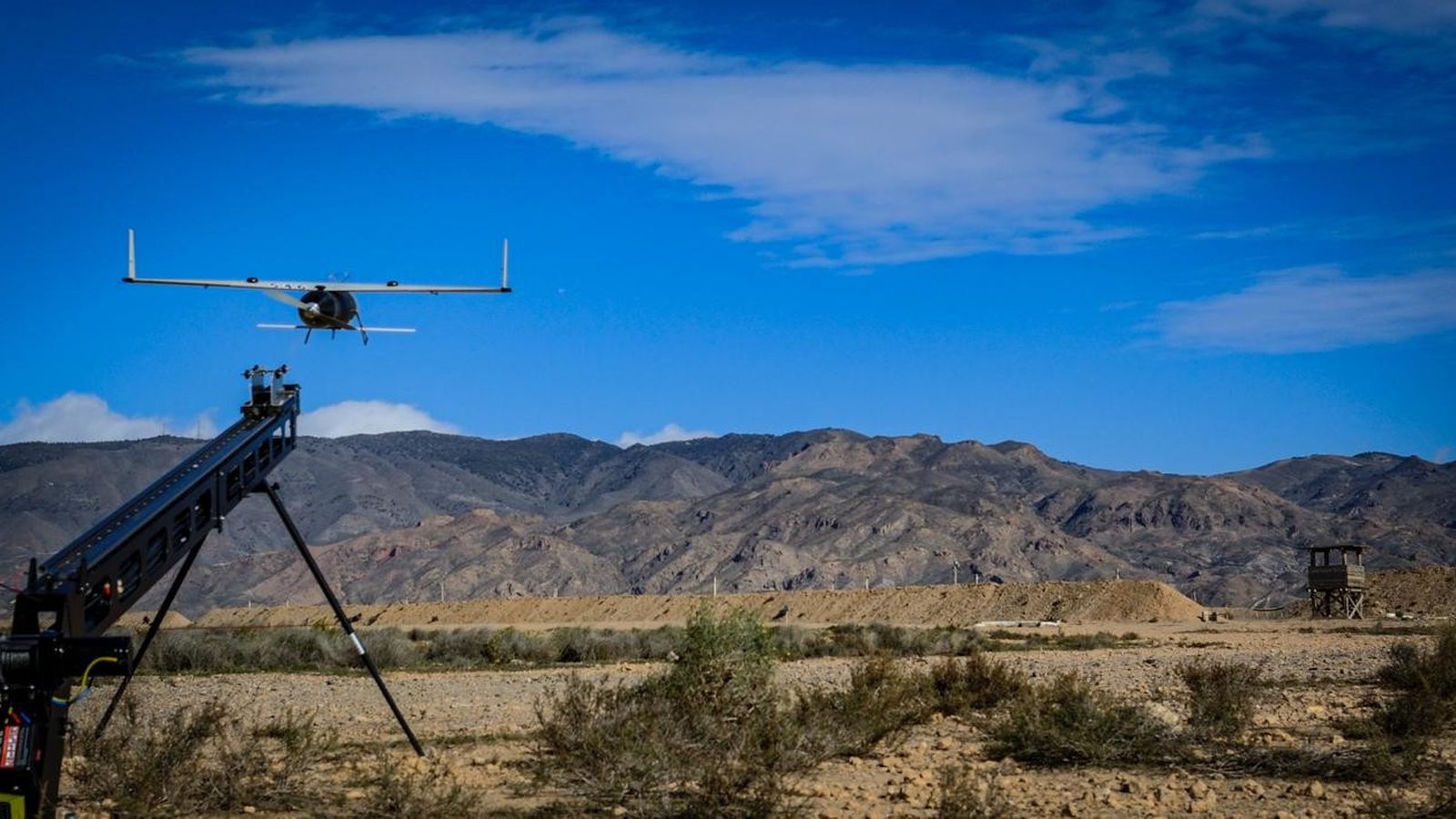 Un dron volando durante las pruebas
