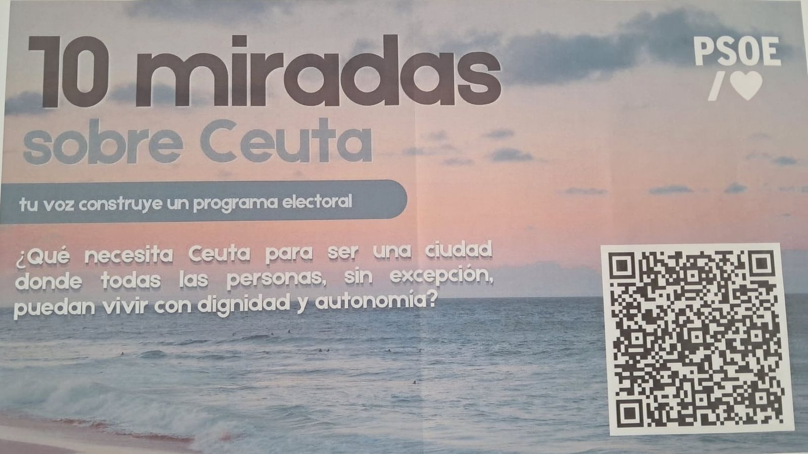 Primer cartel de los diez que repartirá el PSOE para que la ciudadanía lance sus propuestas a través de un código QR