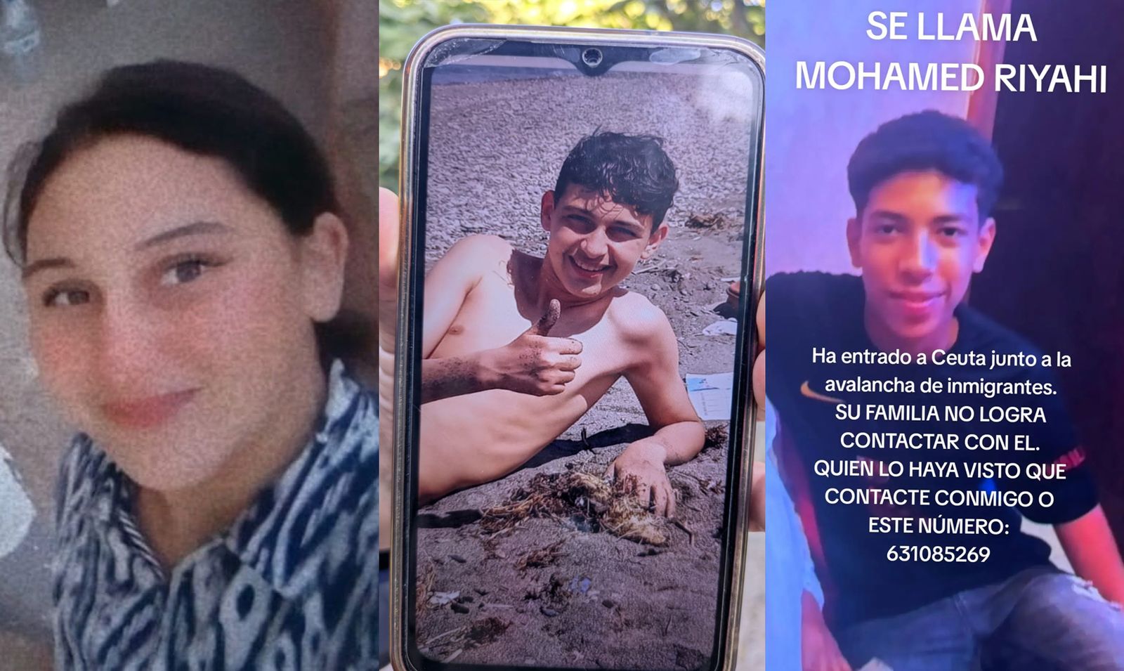 Ikram y Mohamed Trabak (primera y segundo por la izquierda) y Mohamed Riyahi