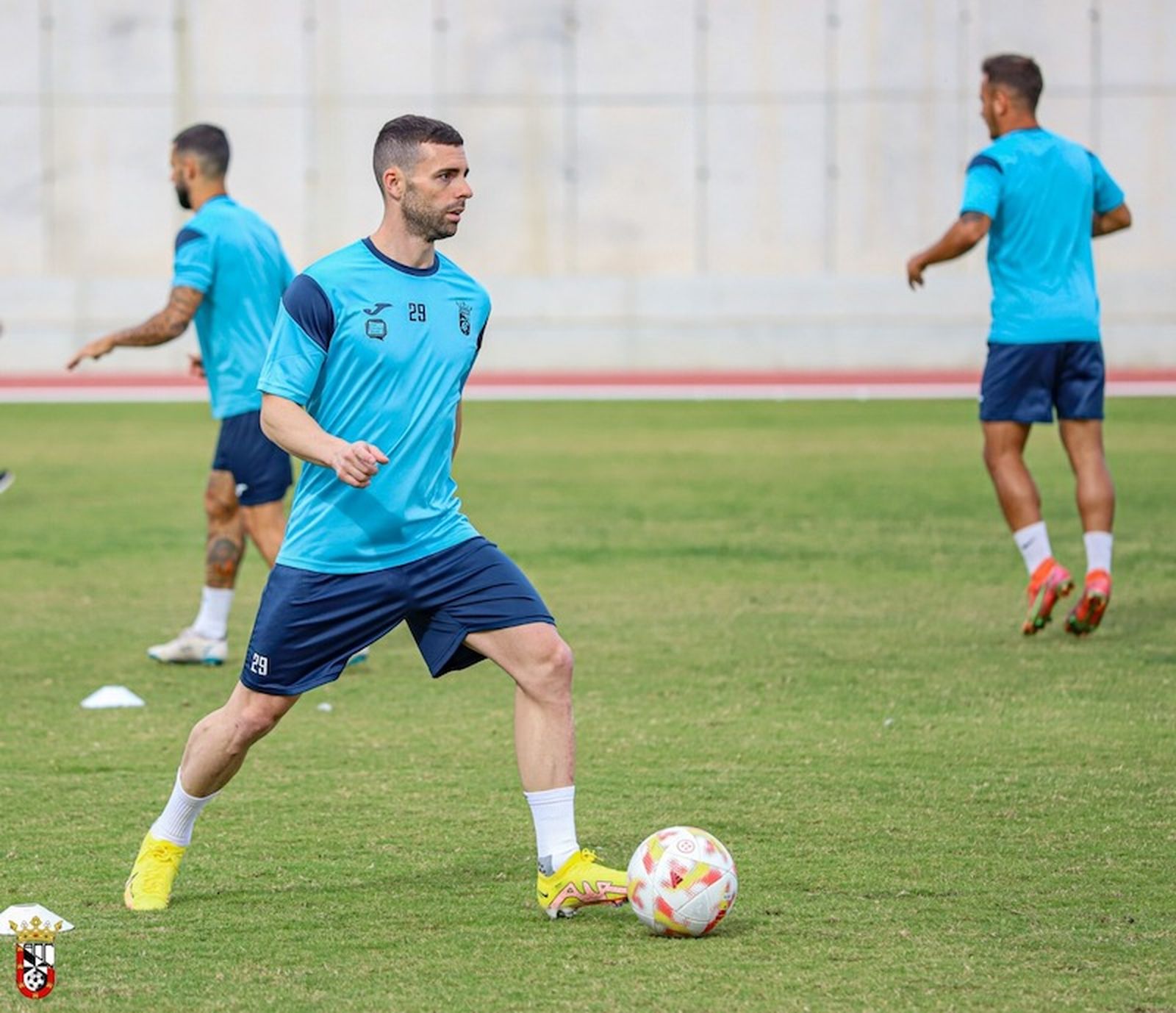 Rodri, en su primer entrenamiento con el Ceuta. / FOTO AD CEUTA FC