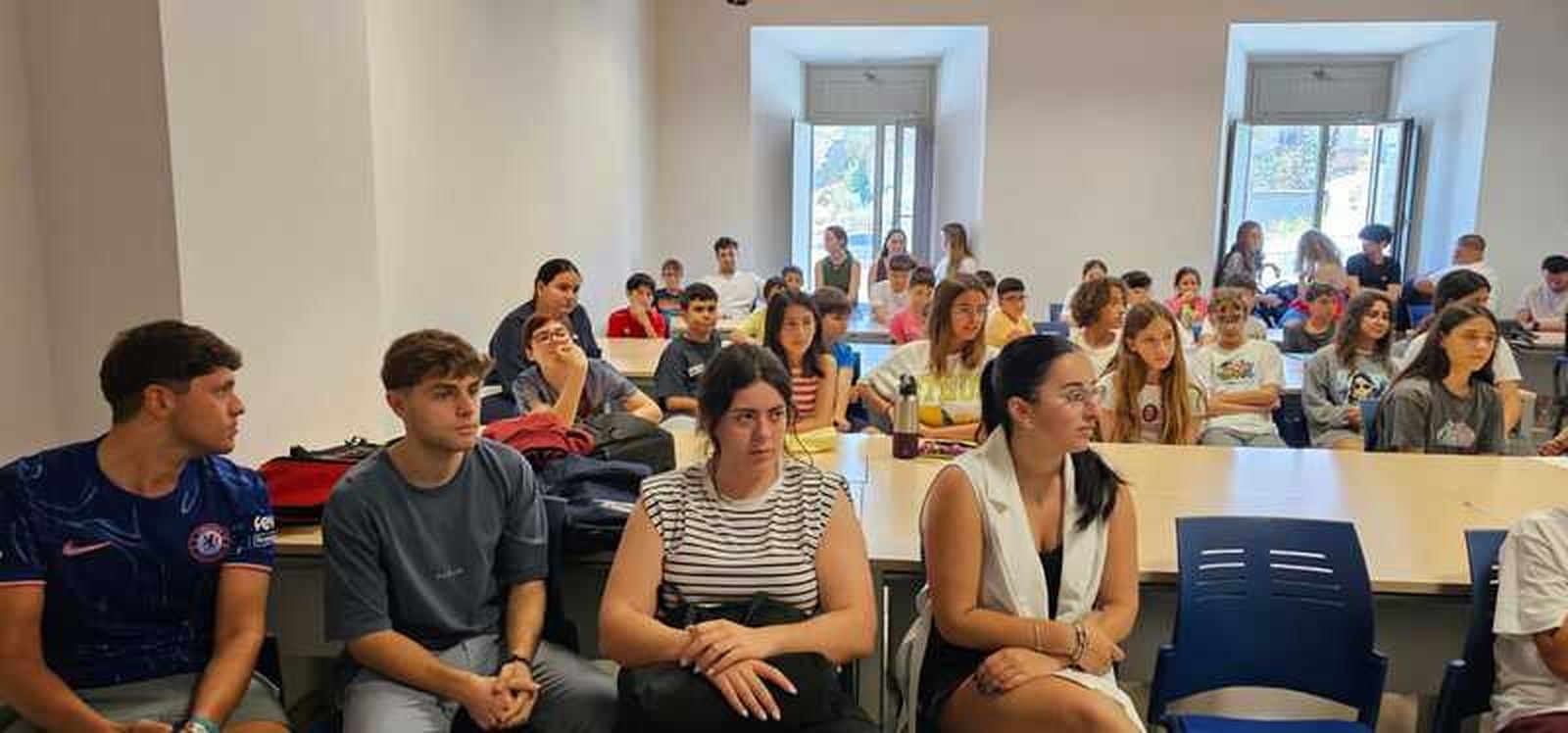 Un grupo de alumnos, durante la actividad / Cedida