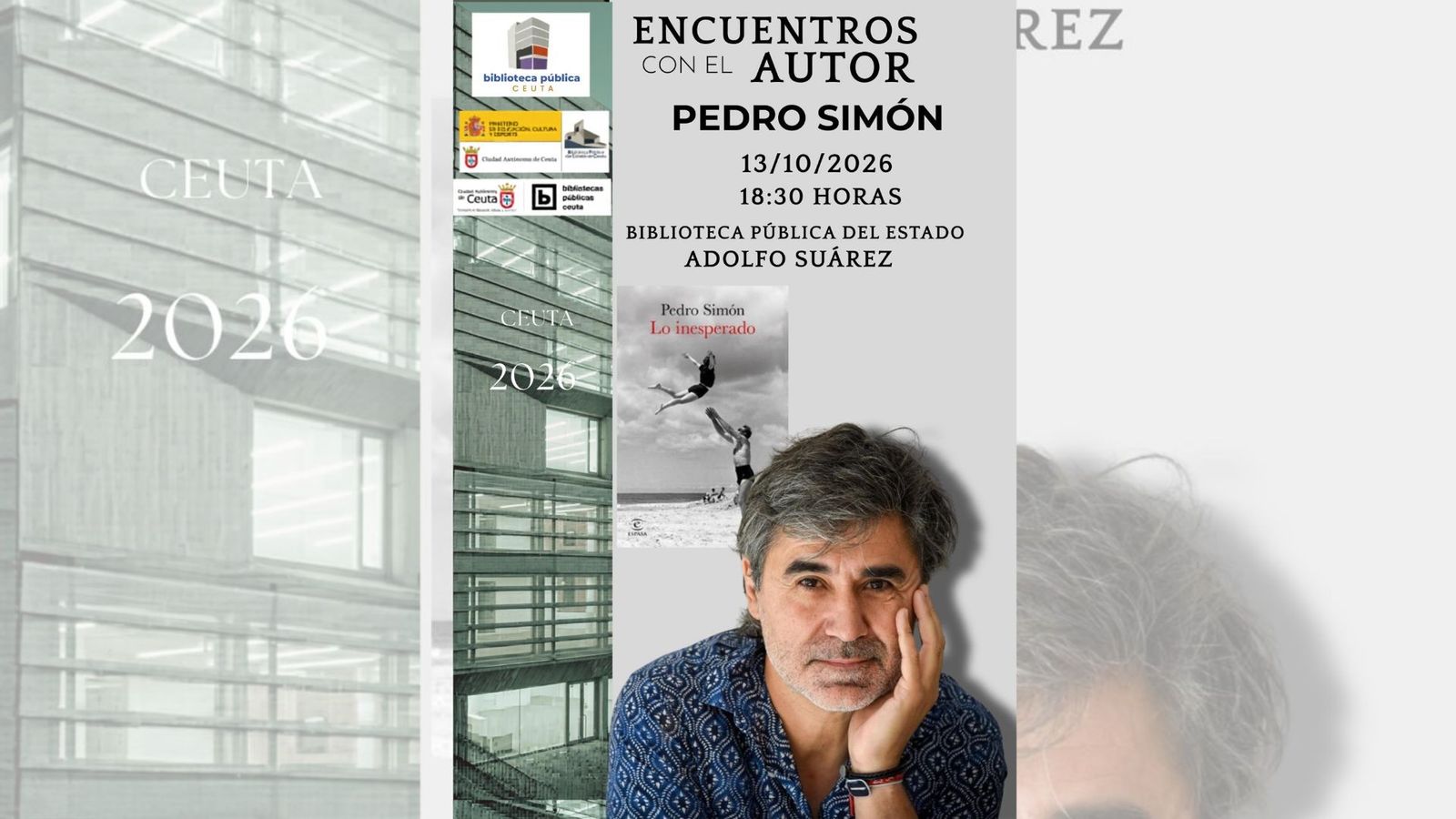 Cartel de la visita de Pedro Simón a Ceuta, el 13 de octubre