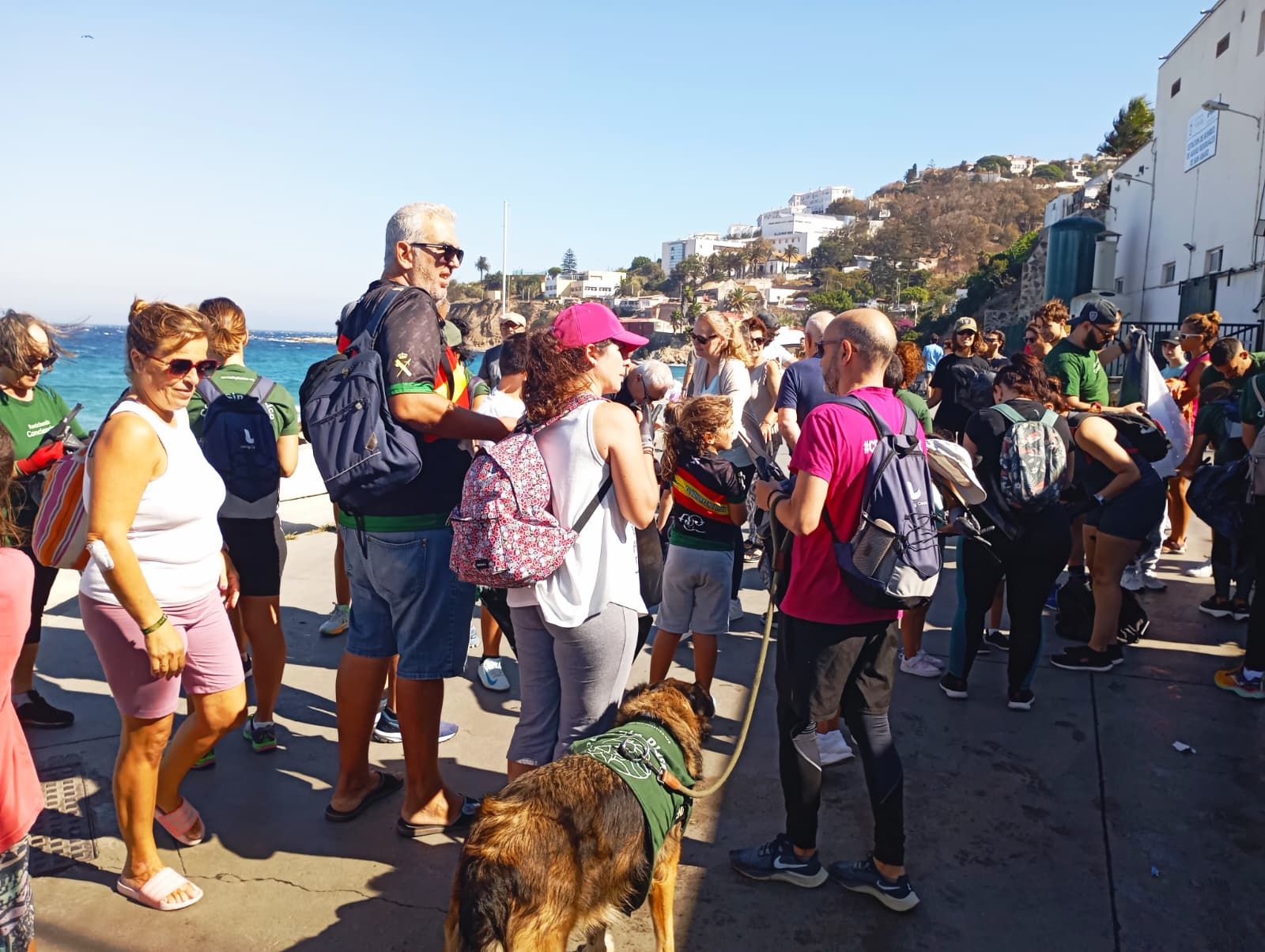 Bonita mañana ecológica en la playa de San Amaro