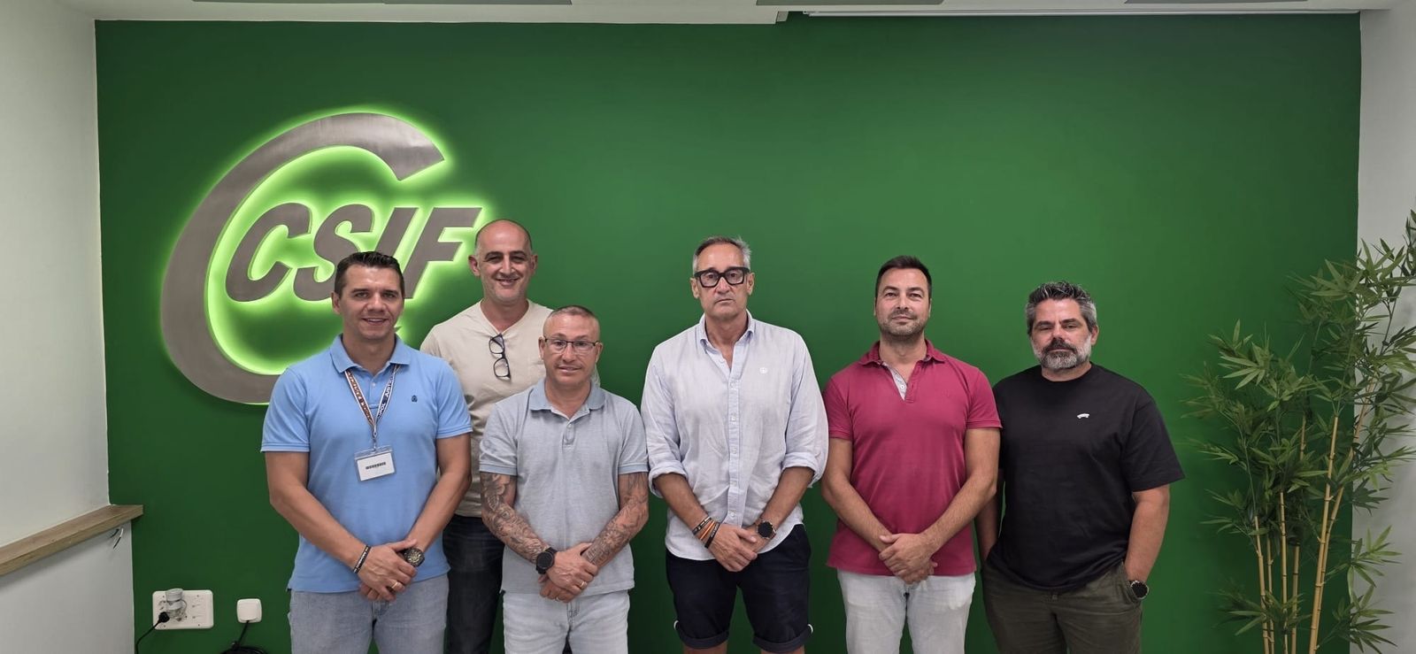 Los sindicalistas de CSIF Y JUPOL tras la reunión