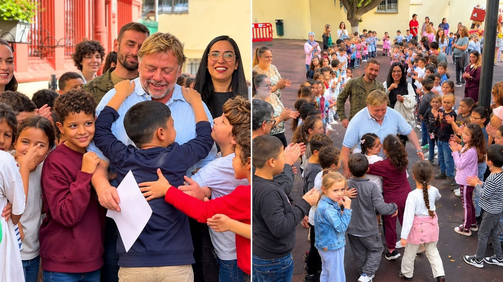 Alberto recibió este viernes el cariño del CEIPReina Sofía en el día de su jubilación