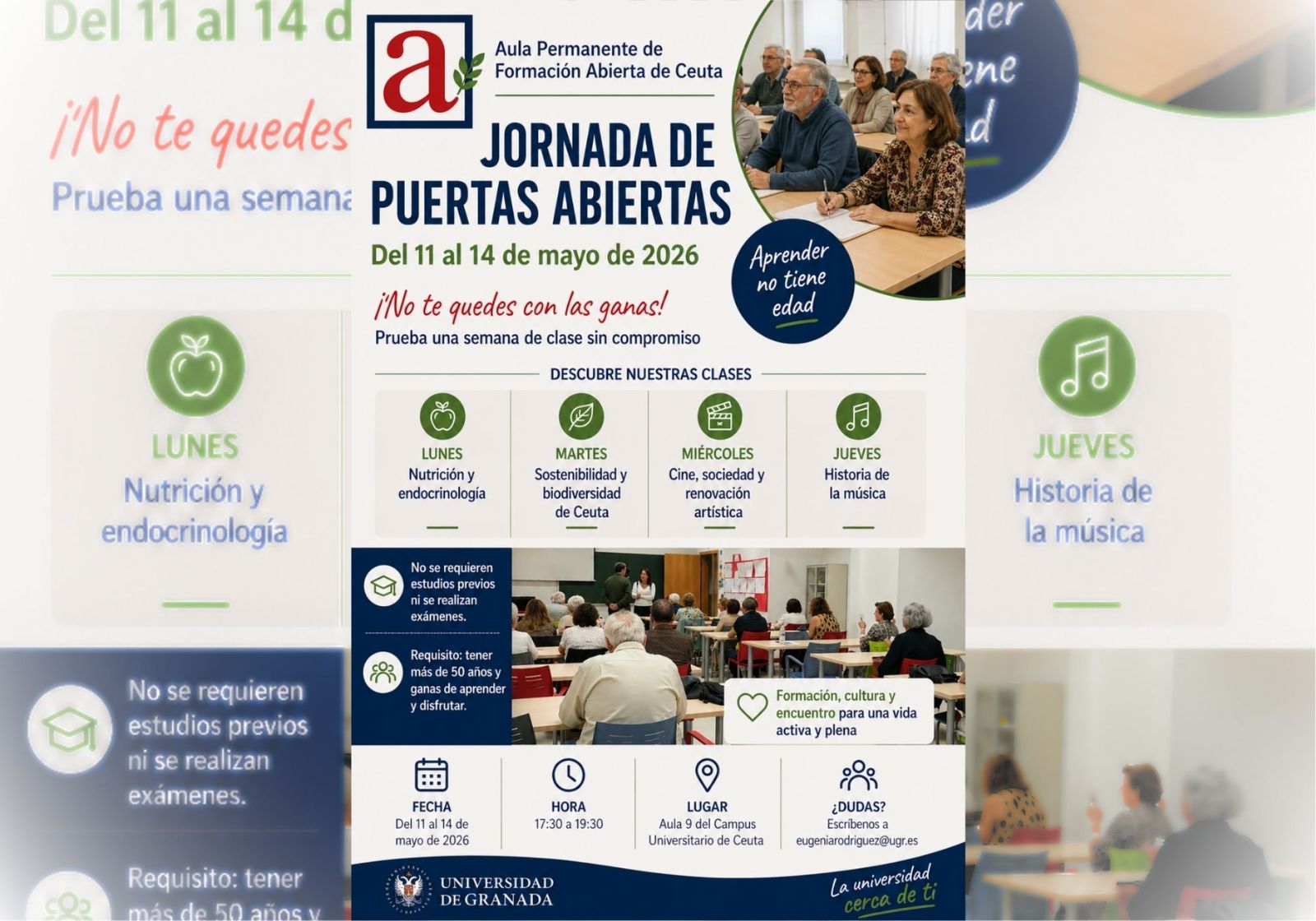 Cartel que anuncia la jornada de puertas abiertas