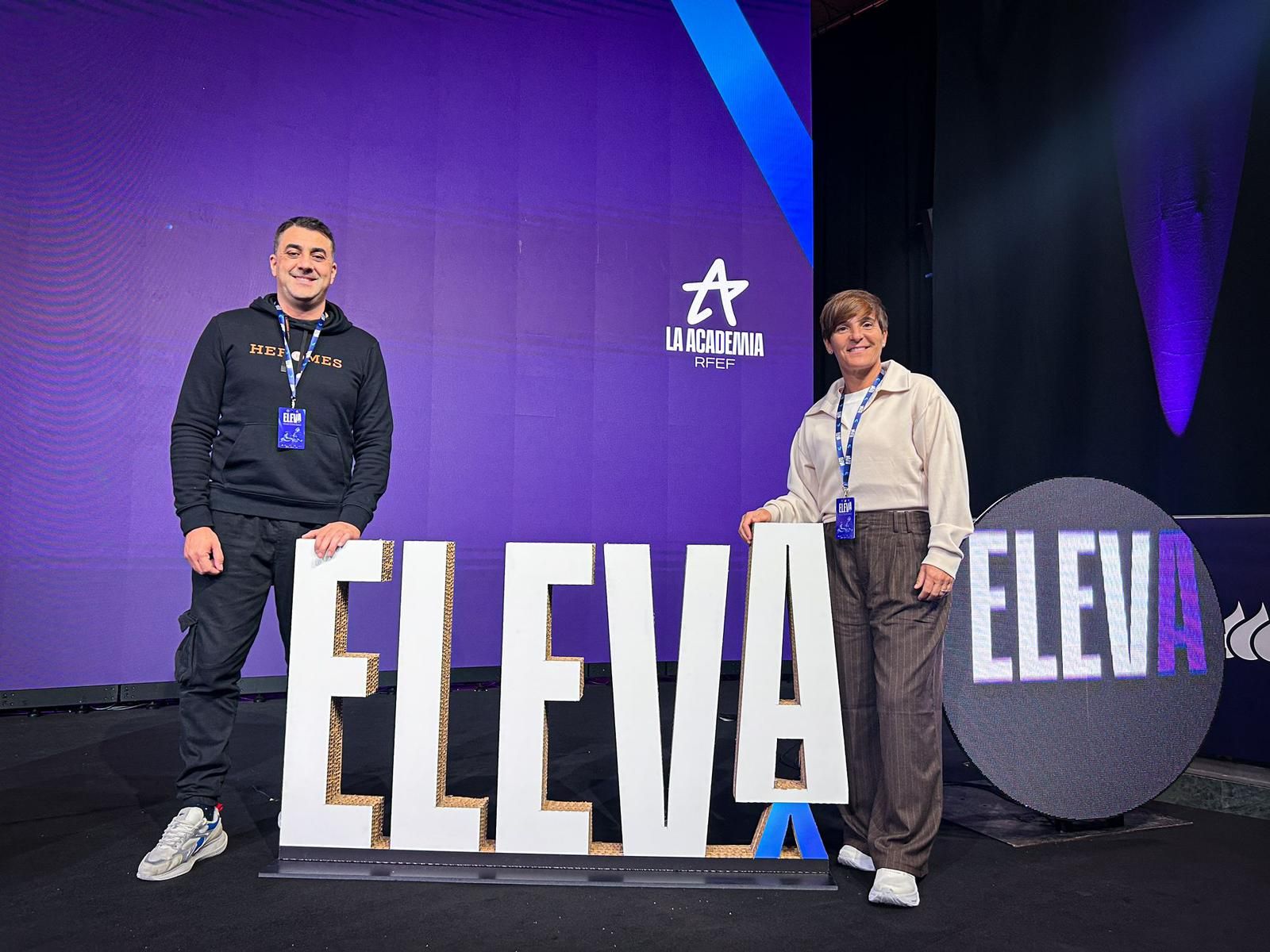 Olga Chaves, vicepresidenta primera de la Territorial ceutí, y de Younes Mohamed, presidente de su Comisión de Fútbol Femenino, están participando en ELEVA, I Congreso Internacional de Fútbol Femenino organizado por la RFEF