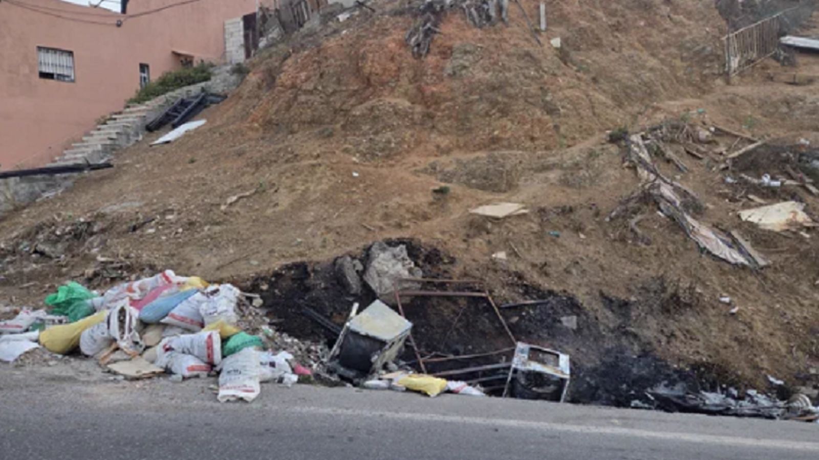 Zona en la que fueron agredidos los agentes de la Guardia Civil y Bomberos
