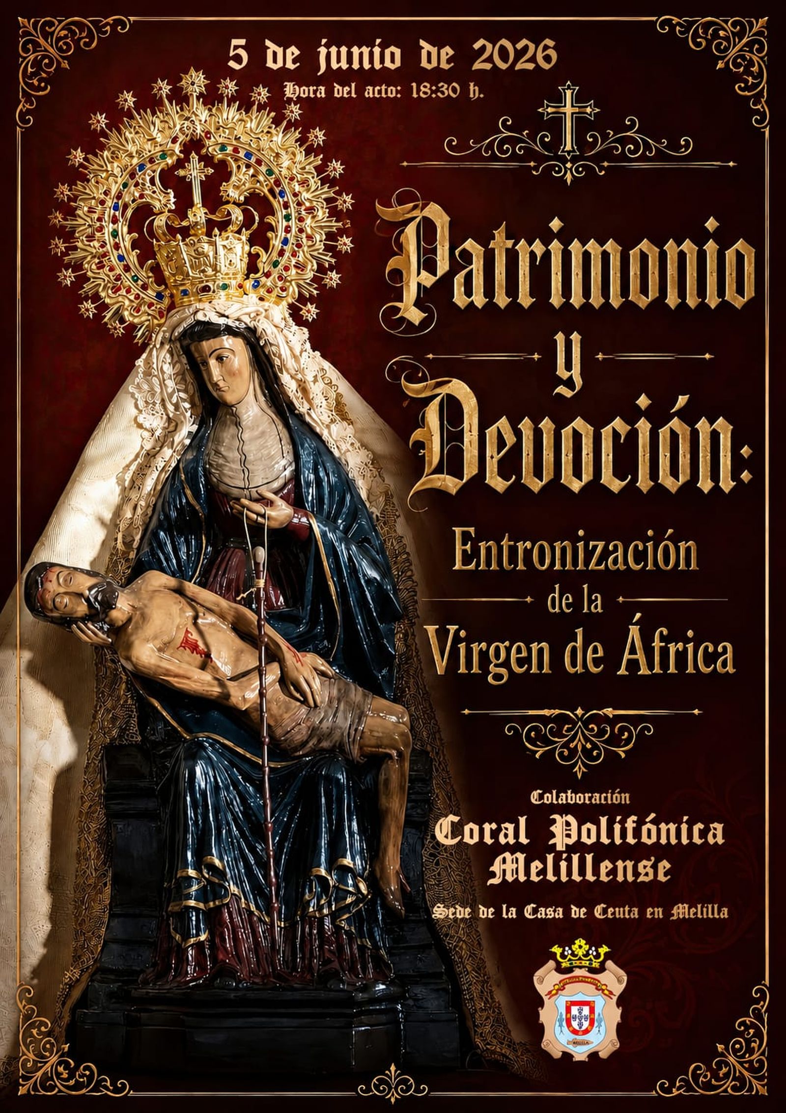 Cartel del acto de bendición de la capilla