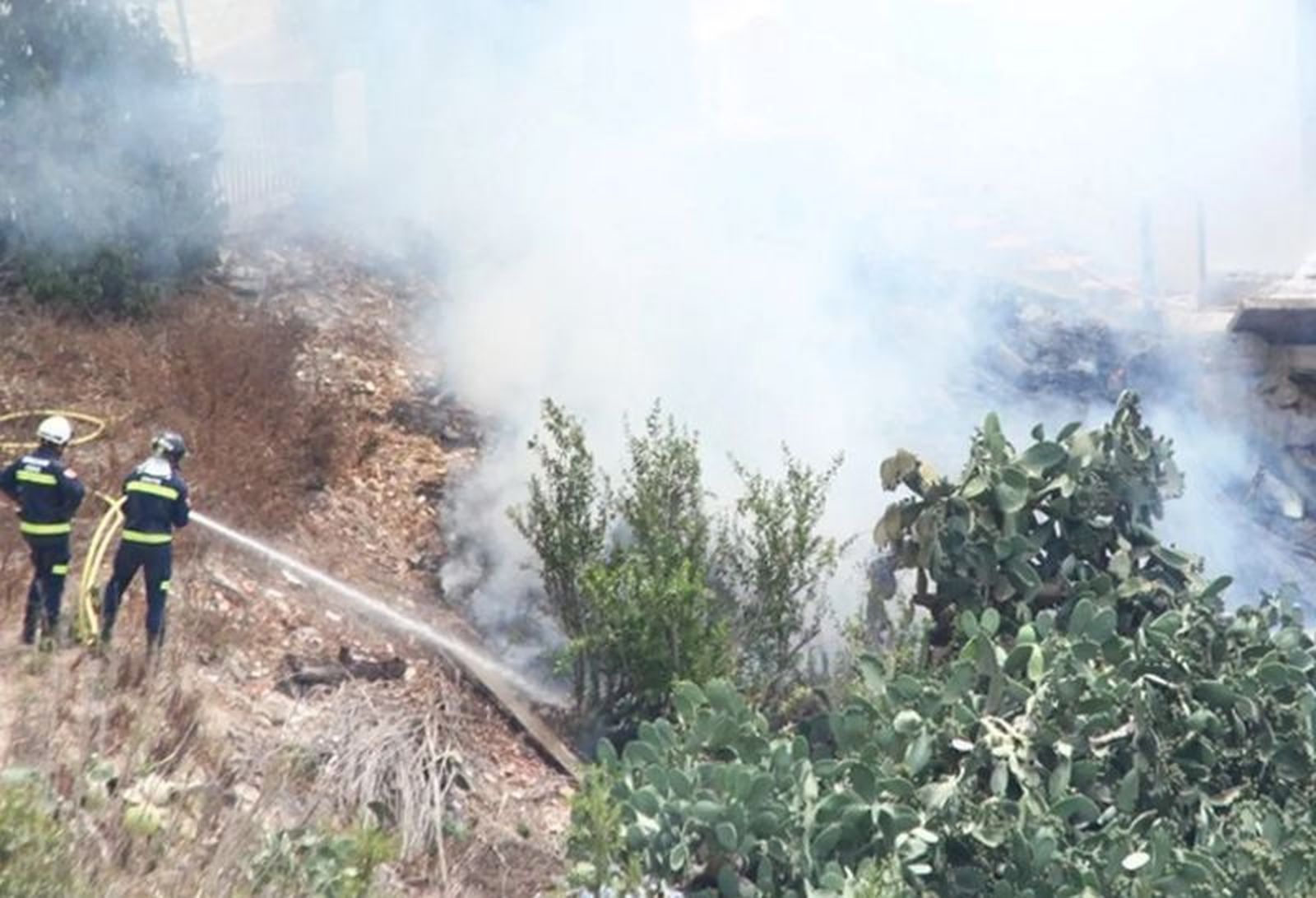 Incendio en los alrededores del CETI en septiembre de 2018.