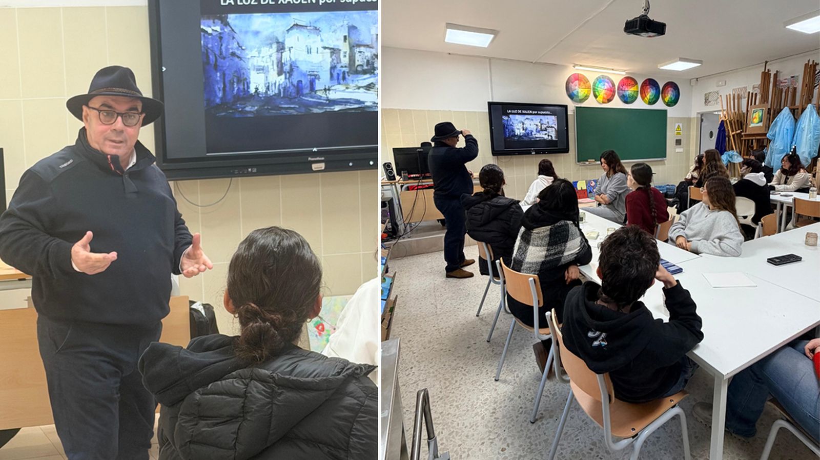 Pedro Orozco, durante la charla en el centro