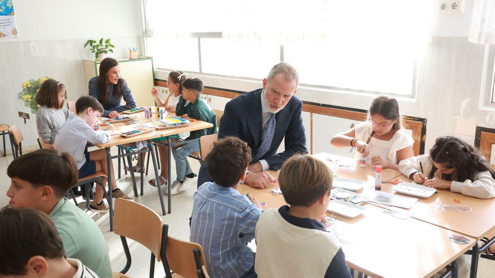 Los Reyes de España durante su visita al CEIP Vicente Aleixandre el pasado martes