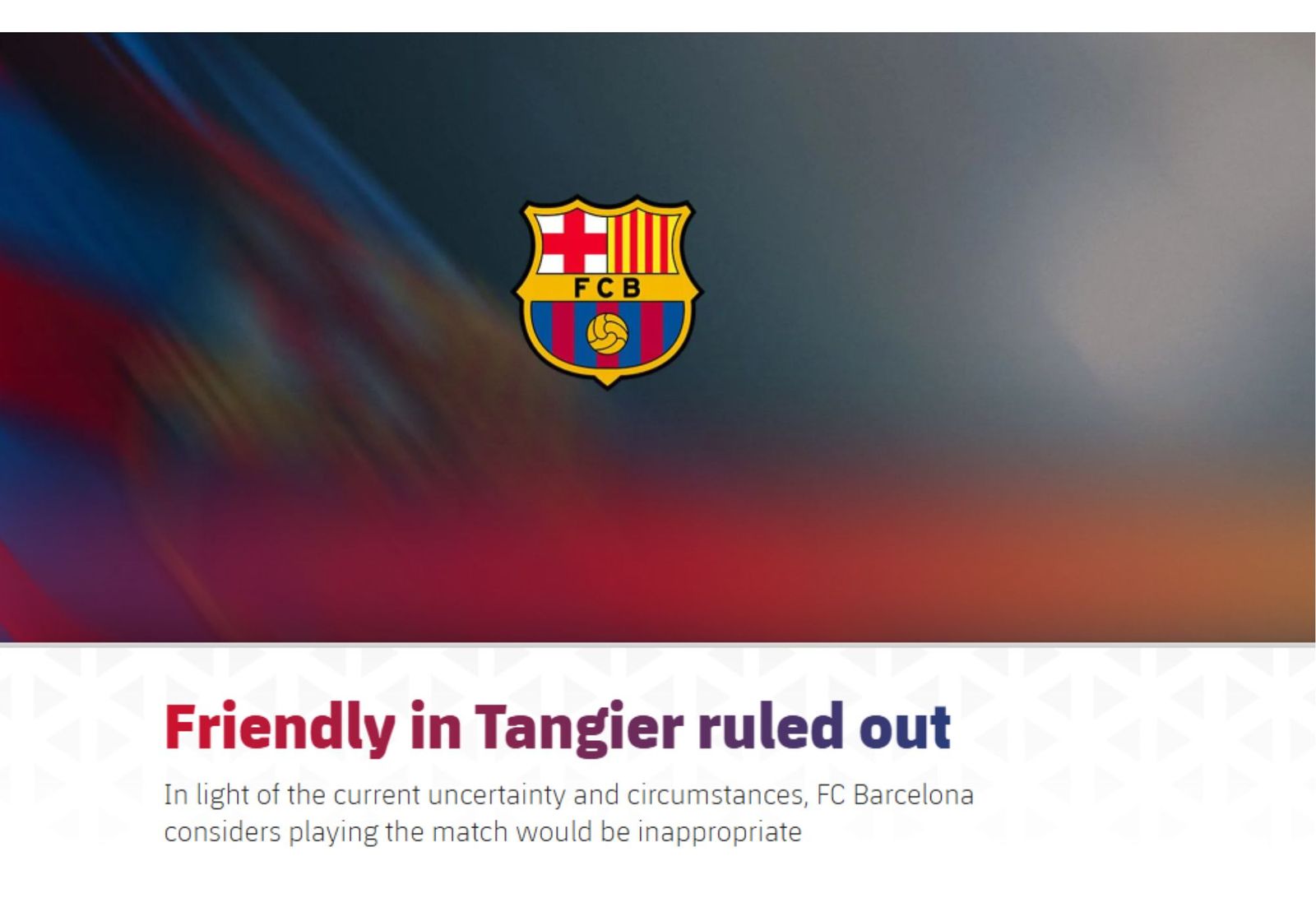 Comunicado en la web del FC Barcelon